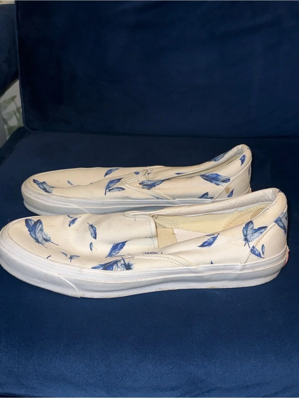 KITH x Vans White Slip-On with Blue Floral Print
